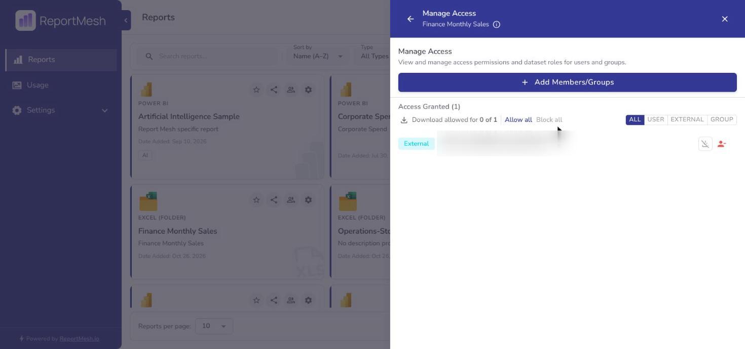 Manage Access with download controls