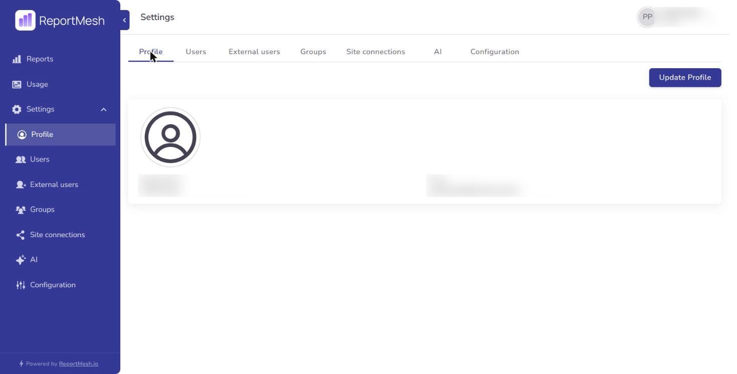 The Profile page